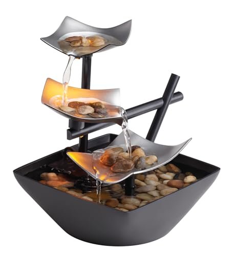 Homedics Tabletop Water Fountain: Soothing Sound Machine for Zen Relaxation Homedics Tabletop Water Fountain, Home Décor Soothing Sound Machine - Automatic Pump, Deep Basin & Natural River Rocks. Indoor Zen Relaxation for Office, Living Room, or Bedroom, 8.25” Tall