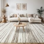 Tortania 5x7 Washable Area Rug | Soft Neutral Boho Moroccan Design for Living Room, Bedroom, & Home Office. - Image 9