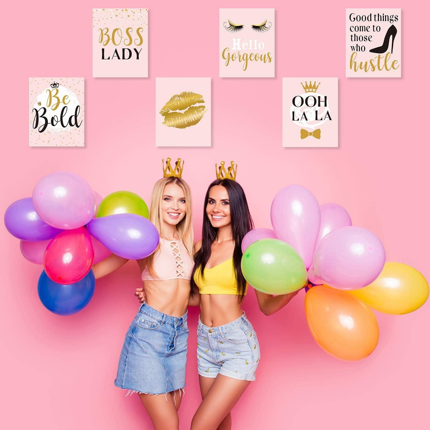 Elevating ⁢Our Space: ⁢9-Piece Pink & Gold Glam Wall Art Review