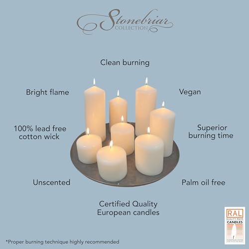 1747206240_41HqTqXOjWL._SL500_.jpg Stonebriar 6-Pack Tall Unscented Ivory Wax Pillar Candles - 3 x 6 Inches, 65 Hour Burn Time. - Image 11