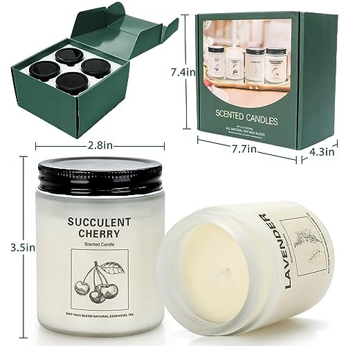 1748065029_51FFx8Zs0bL._SL500_.jpg Soy Wax Scented Candle Set - 4 Aromatherapy Candles, 35-Hour Burn Time, Perfect Gifts for Women. - Image 2