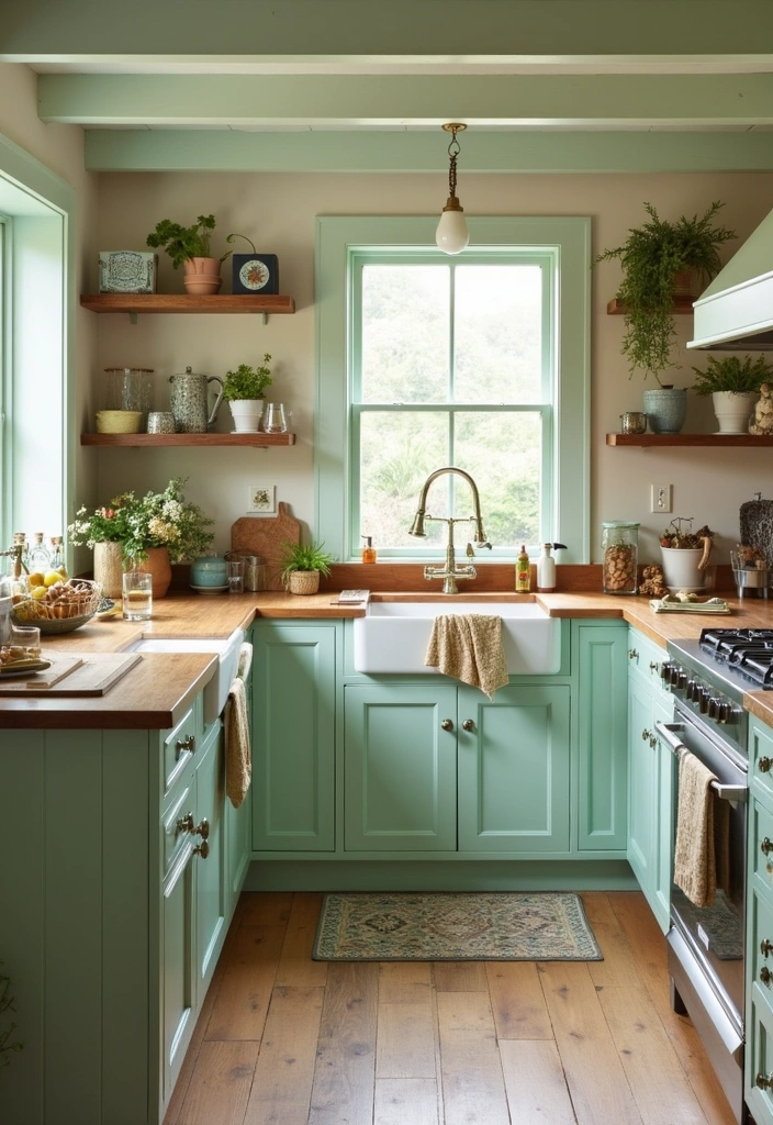 21 Stunning Barndominium Kitchen Designs That'll Make You Fall in Love with Rustic Charm! - 17. Nostalgic Color Schemes