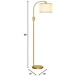 Upgraded Dimmable Gold Arc Floor Lamp with 1200 Lumens LED Bulb, Modern Linen Shade for Living Room, Bedroom, Office, and Nursery. - Image 9