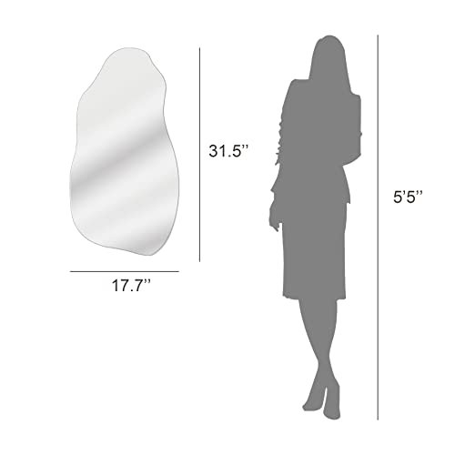 21XQaZUHawL._SL500_.jpg Modern Irregular Asymmetrical Wall Mirror for Living Room, Bathroom, Entryway (31.5"x17.7") - Hook Style - Image 5