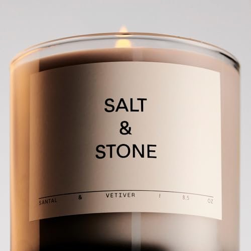 311E9aC4ooL._SL500_.jpg SALT & STONE Scented Candle: Hand-Poured, Aromatic Coconut & Soy Blend, 50-Hour Burn (Santal & Vetiver) - Image 3