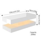 Uspeedy 47.3" High Gloss LED Coffee Table with APP Lights, Modern Black/White Design for Living Room - Image 2