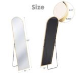 Sweetcrispy 59"x16" Arched Full Length Mirror with Slim Aluminum Frame—Ideal for Bedroom or Cloakroom, Gold Finish. - Image 6