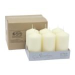 Stonebriar 6-Pack Tall Unscented Ivory Wax Pillar Candles - 3 x 6 Inches, 65 Hour Burn Time. - Image 2