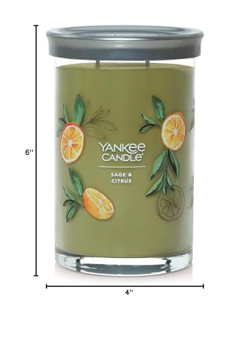 31UuAhhXgjL._SL500_.jpg Yankee Candle Sage & Citrus 20oz Large Tumbler Candle: Long-Lasting, 2-Wick, Over 60 Hours Clean Burn - Image 7