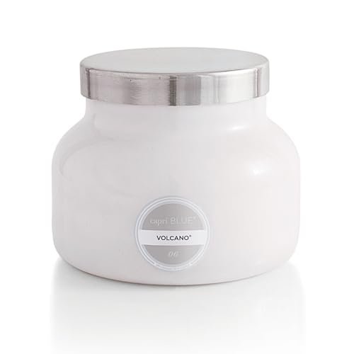 Capri Blue Volcano Candles - Luxurious 19 oz Glass Jar Capri Blue Volcano Scented Candles - Luxury Glass Jar Candles for Home Scented with Tropical Fruit & Sugared Citrus - Soy Wax Blend - Capri Blue Volcano - White Color (19 oz)