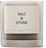 SALT & STONE Scented Candle for Women & Men | Hand-Poured, Aromatic & Fragrant | Natural Coconut & Soy Blend Wax | 100% Cotton Wick | Long-Lasting 50 Hour Burn Time (8.5 oz) (Santal & Vetiver)
