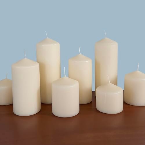 31kJ0OjhbpL._SL500_.jpg Stonebriar 6-Pack Tall Unscented Ivory Wax Pillar Candles - 3 x 6 Inches, 65 Hour Burn Time. - Image 4