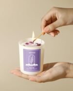AOOVOO Lavender Candles for Women - Aromatherapy Soy Candle with Crystals, 7oz Gift for Birthdays & Mother's Day. - Image 5