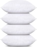 Utopia Bedding Throw Pillows (Set of 4, White), 18 x 18 Inches Pillows for Sofa, Bed and Couch Decorative Stuffer Pillow