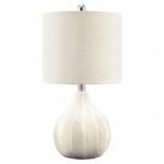 Signature Design by Ashley Rainermen 20" Modern Herringbone Ceramic Table Lamp in Off White - Image 5