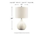 Signature Design by Ashley Rainermen 20" Modern Herringbone Ceramic Table Lamp in Off White - Image 6