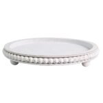 HPC Decor 12" Round White Distressed Wood Tray - Rustic Farmhouse Decorative Tray for Living Room, Kitchen, or Coffee Table. - Image 9