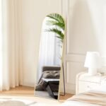Sweetcrispy 59"x16" Arched Full Length Mirror with Slim Aluminum Frame—Ideal for Bedroom or Cloakroom, Gold Finish. - Image 3