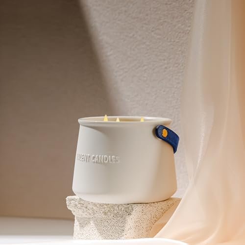 414QNkUQA5L._SL500_.jpg Scandinavian Style 3-Wick Scented Candle - Long-Lasting, Non-Toxic Ceramic Jar, Minimalist Design for Summer Nights. - Image 4