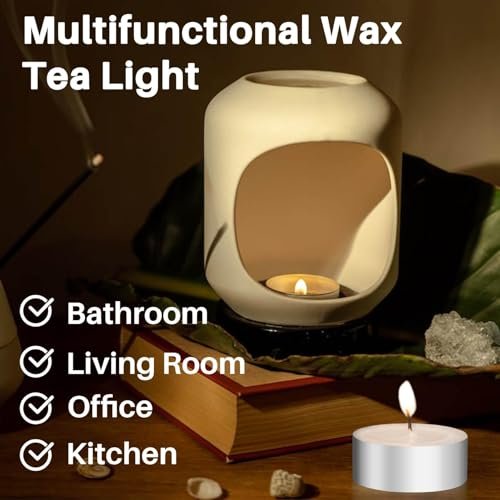 414pN32RanL._SL500_.jpg Unscented Tealight Candles – Mini Votive Tea Lights with Cotton Wick for Home, Weddings, and Events - Image 2