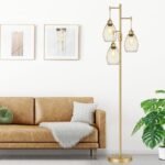 Dimmable Gold Tree Floor Lamps with 3 Teardrop Cage Heads - 800 Lumens LED for Living Room & Office - Image 6