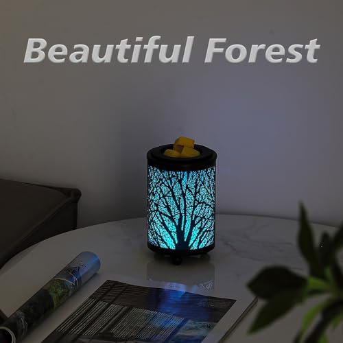 4163IaPUDML._SL500_.jpg Leyoue Electric Wax Melt Warmer with PTC Heating & 7-Color LED Light - Ideal for Home, Office, Gifts (Black Forest) - Image 3