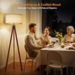 LEPOWER Mid-Century Wood Tripod Floor Lamp with E26 Base: Modern Lighting for Living Room, Bedroom, and Office - Image 4