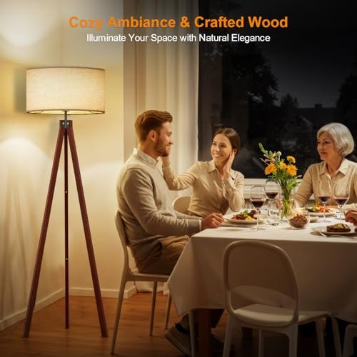 417DhPzyZqL._SL500_.jpg LEPOWER Mid-Century Wood Tripod Floor Lamp with E26 Base: Modern Lighting for Living Room, Bedroom, and Office - Image 4