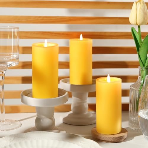 419HgAubd7L._SL500_.jpg 6-Pack 100% Pure Beeswax Pillar Candles - 210-Hour Burn Time, Organic, Unscented, Dripless & Smokeless, Perfect for Home & Events, 2x4 in Size. - Image 6