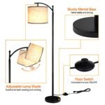 ROTTGOON Industrial Floor Lamp with 3 Color Temperatures, 9W LED Bulb & Beige Shade, Ideal for Living Room, Bedroom, or Office. Black Finish. - Image 3