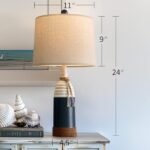 OYEARS Set of 2 Table Lamps - 23.75" Nautical Bedside Lamps, Coastal Ocean Style in Navy Blue. - Image 7