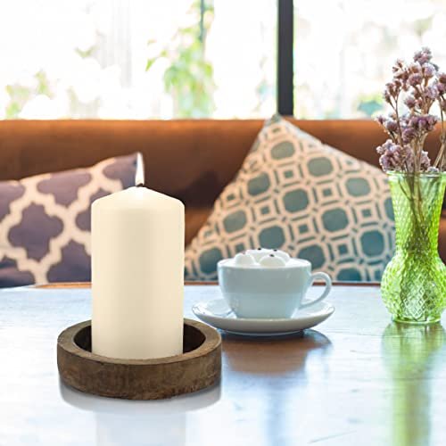 41B-KUNt9-L._SL500_.jpg Stonebriar 6-Pack Tall Unscented Ivory Wax Pillar Candles - 3 x 6 Inches, 65 Hour Burn Time. - Image 3