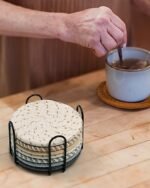 Effectyou 8-Pack Drink Coasters with Holder – Colorful, Absorbent Cotton Coasters for Home Decor, Coffee Table, and Bar. Perfect Housewarming Gift! - Image 9