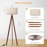 LEPOWER Mid-Century Wood Tripod Floor Lamp with E26 Base: Modern Lighting for Living Room, Bedroom, and Office - Image 8