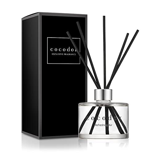 COCODOR Signature Reed Diffuser Set - Refreshing Air, 6.7oz, Home COCODOR Signature Reed Diffuser Set/Refreshing Air / 6.7oz /1 Pack/Home Fragrance Diffuser, Oil Scent Diffuser for Bathroom Shelf Decor