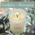 ORCHID AURA Soy Candles with Healing Crystals: Citrine, Rose Quartz, Amethyst. Set of 3, 2.47oz. Scents: Eucalyptus + Lemongrass, Jasmine + Sandalwood, Clary Sage + Lavender. - Image 2