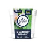 Glade Scented Candle Jar, Dewdrop Petals, Air Freshener Infused with Essential Oils, 4.08 Oz