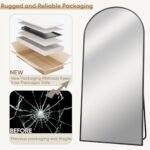 Oversized Arched Full-Length Mirror 76"x34" – Tall Standing & Hanging Body Mirror in Black Aluminum Frame for Bedroom & Living Room. - Image 7