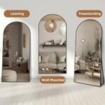Oversized Arched Full-Length Mirror 76"x34" – Tall Standing & Hanging Body Mirror in Black Aluminum Frame for Bedroom & Living Room. - Image 4