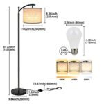 ROTTGOON Industrial Floor Lamp with 3 Color Temperatures, 9W LED Bulb & Beige Shade, Ideal for Living Room, Bedroom, or Office. Black Finish. - Image 4