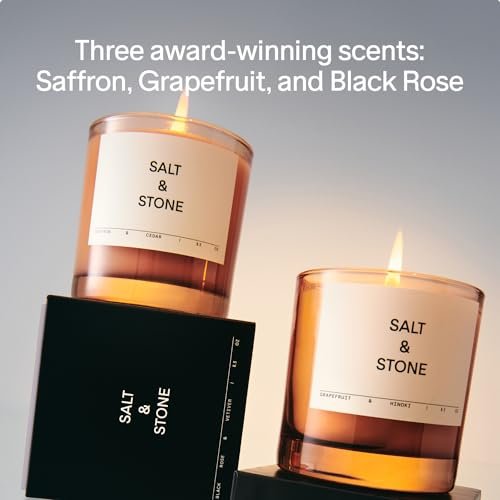 41GmEg13fjL._SL500_.jpg SALT & STONE Scented Candle: Hand-Poured, Aromatic Coconut & Soy Blend, 50-Hour Burn (Santal & Vetiver) - Image 2