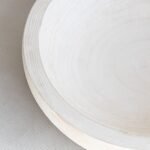 Paulownia Wood Hand-Carved Tray - Rustic 10" Decorative Bowl for Snacks, Coffee Table, and Weddings, Washed White. - Image 5