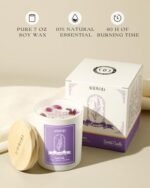 AOOVOO Lavender Candles for Women - Aromatherapy Soy Candle with Crystals, 7oz Gift for Birthdays & Mother's Day. - Image 2