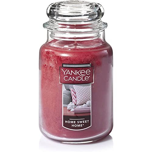 Yankee Candle Home Sweet Home Scented Large Jar, 22oz, 110+ Yankee Candle Home Sweet Home Scented, Classic 22oz Large Jar Single Wick Candle, Over 110 Hours of Burn Time, Ideal for Fall, Outdoors, Home and Christmas Decorations
