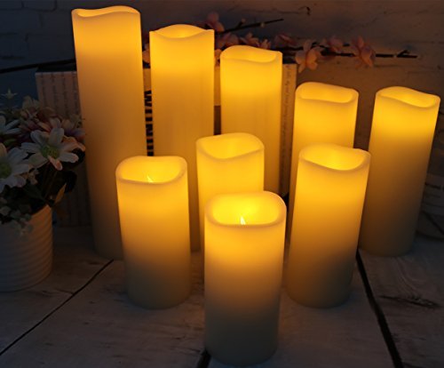 41KwL-5bFzL._SL500_.jpg Vinkor Flameless Candles: Battery-Operated Real Wax LED Pillar Candles with Remote & 24-Hour Timer (Ivory, 4"-9") - Image 3