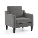 VINGLI Accent Chairs for Living Room Chairs Reading Chair Mid Century Modern Chair Soft Chenille Sofa Chair Upholstered Arm Chair Comfy Chair Side Chair (Light Grey Chenille)