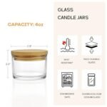 YZEROBAMB 12-Pack 4 oz Heat-Resistant Glass Candle Jars with Bamboo Lids – Perfect for DIY Candle Making, Storage, and Gifts! - Image 2