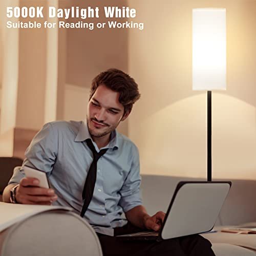 41MpmHF5MNL._SL500_.jpg Ambimall 64" Modern Floor Lamp with Remote, Dimmable Color Temperature & Brightness, 9W Bulb for Living Room, Bedroom, Office. - Image 7