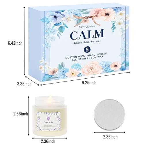 41NEtNtKieL._SL500_.jpg BlissfulOasis Scented Candles - 5 Pack of Long-Lasting, Natural Candles for Home, Perfect for Gifts! - Image 2