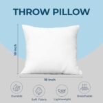 Utopia Bedding White Throw Pillows (Set of 4) - 18x18 Inch Decorative Stuffers for Sofa and Bed. - Image 4